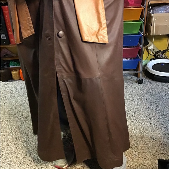 KONUK Genuine Leather Coat, full length, buttery soft, Leather, coat brown - Picture 15 of 16